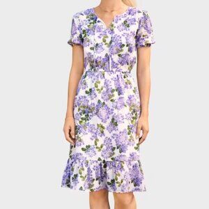 Gymboree Womens Lovely Lavender Matching Short Sleeve Ruffle Dress NWT Spring